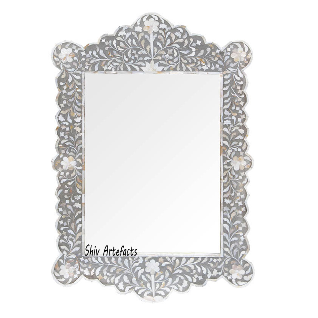 MOTHER OF PEARL INLAY ARCH MIRROR