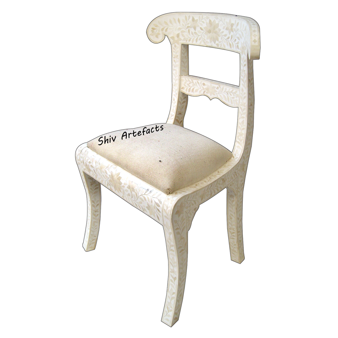 BONE INLAY FLORAL DESIGN CHAIR