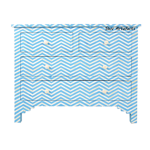 BONE INLAY CHEVRON DESIGN CHEST