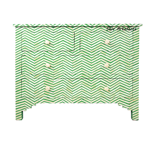 BONE INLAY CHEVRON DESIGN CHEST