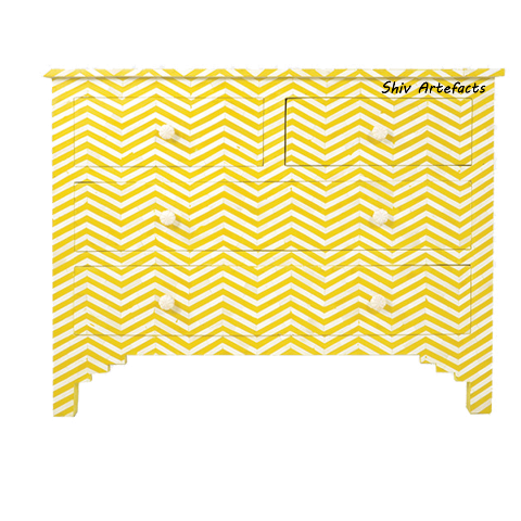 BONE INLAY CHEVRON DESIGN CHEST
