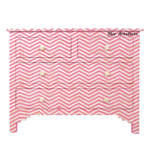 BONE INLAY CHEVRON DESIGN CHEST