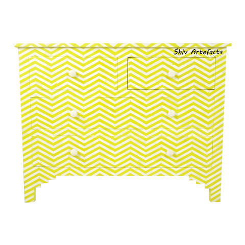 BONE INLAY CHEVRON DESIGN CHEST