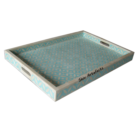 BONE INLAY GEOMETRICAL TRAY